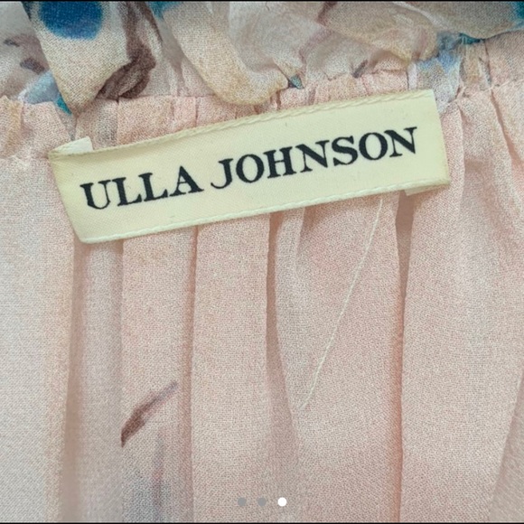 ULLA JOHNSON pink floral short sleeve blouse - Picture 3 of 3